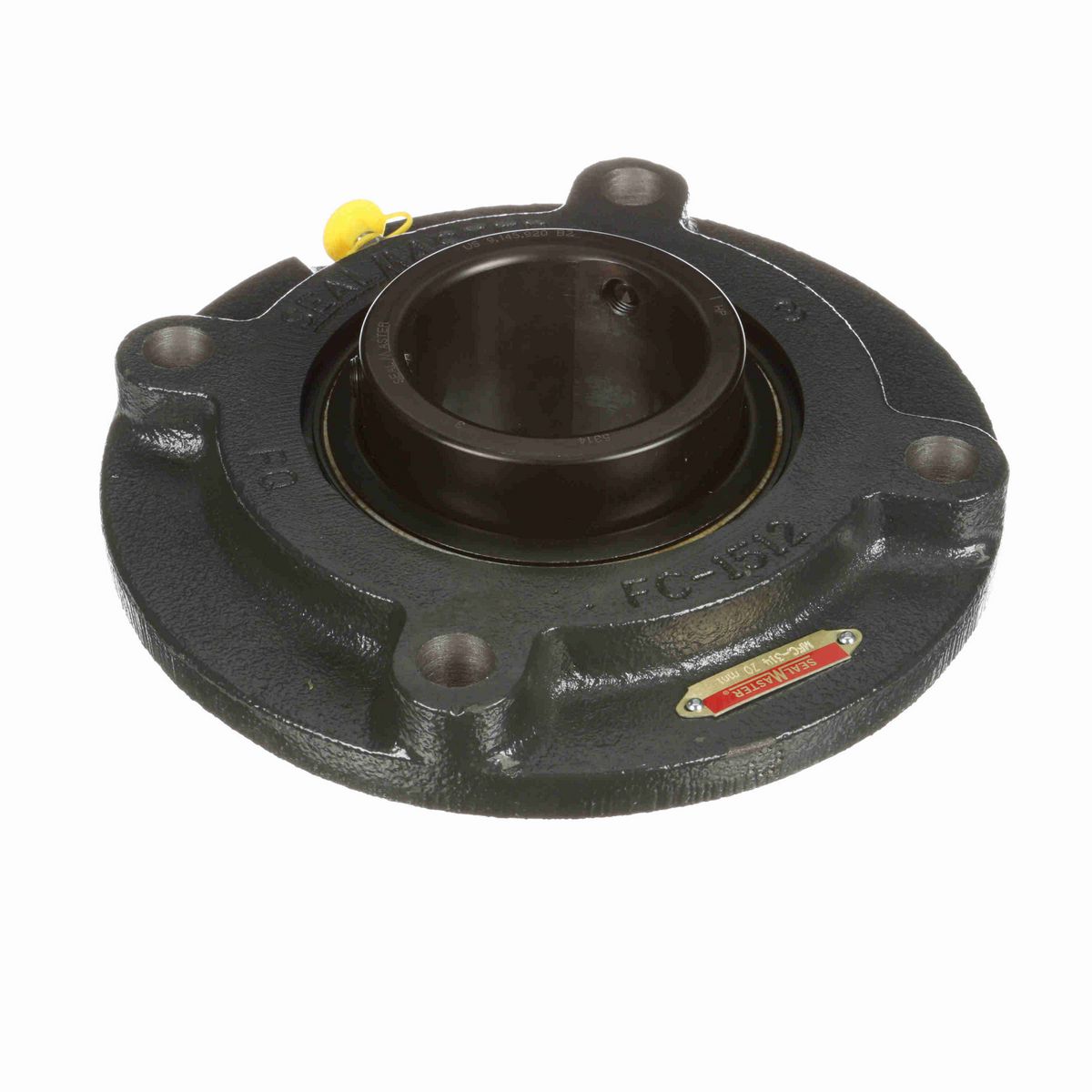 Sealmaster Mounted Cast Iron Flange Cartridge Ball Bearing - 52100 Bearing Steel, Black Oxided - Setscrew Lock - MFC-314