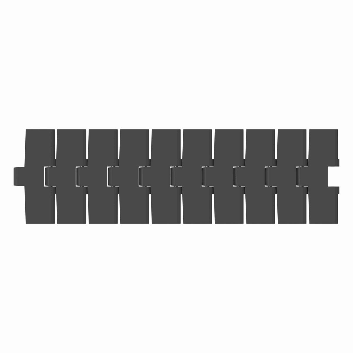 Rexnord 880TAB Side-flexing Solid Top, Material: Black Melt Resistant, Width: 4.5in, Pitch: 1.5in - MR880TK4.50