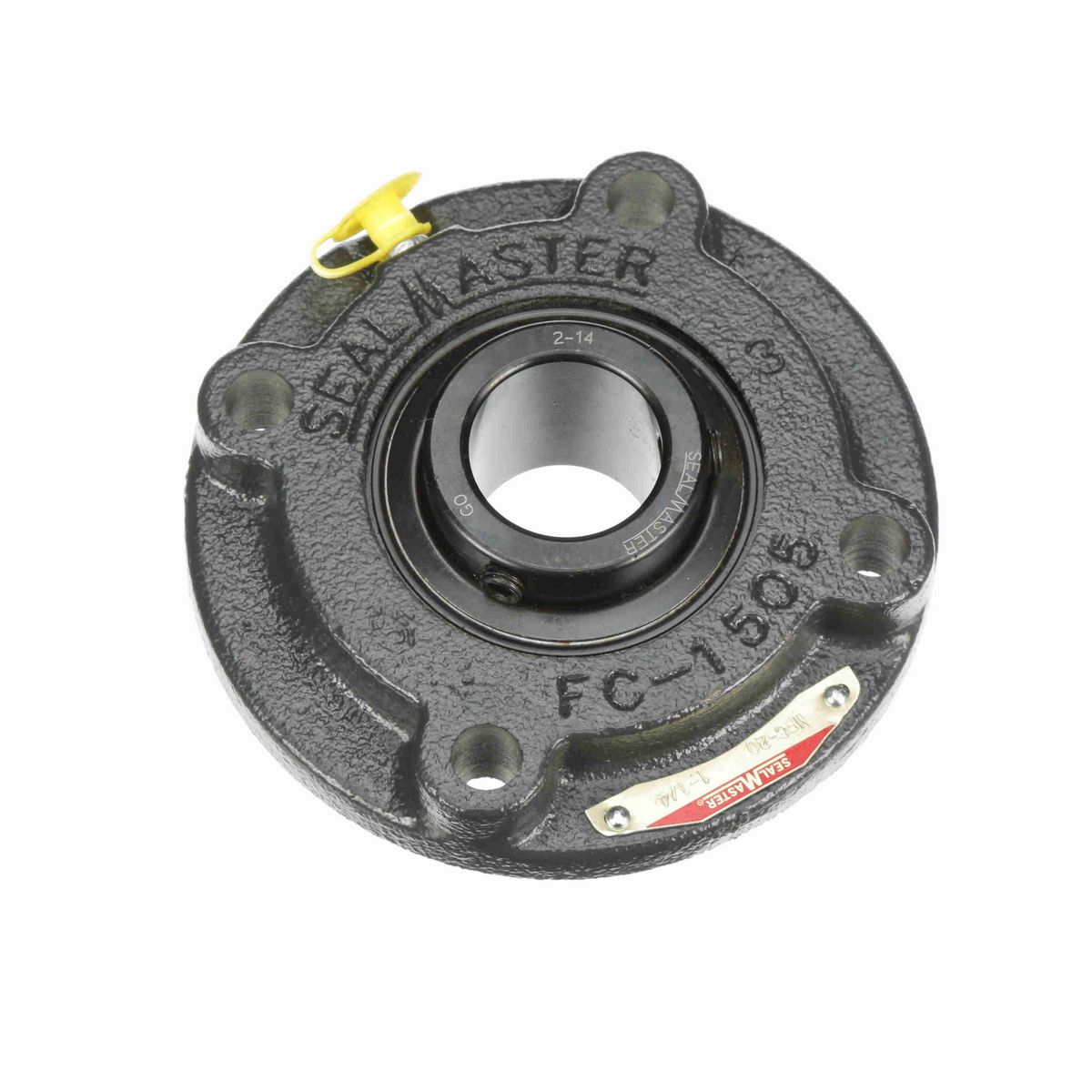 Sealmaster Mounted Cast Iron Flange Cartridge Ball Bearing - 52100 Bearing Steel, Black Oxided - Setscrew Lock - MFC-20