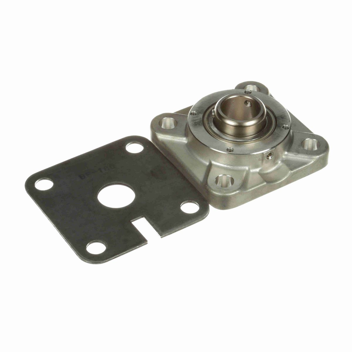 Sealmaster Mounted Stainless Steel Four Bolt Flange Ball Bearing - 52100 Bearing Steel, Phosphorus Nickel Coated - Setscrew Lock - Corrosion Resistant - Reduced Maintenance - Lubed for Life - CRBFS-PN16 RMW