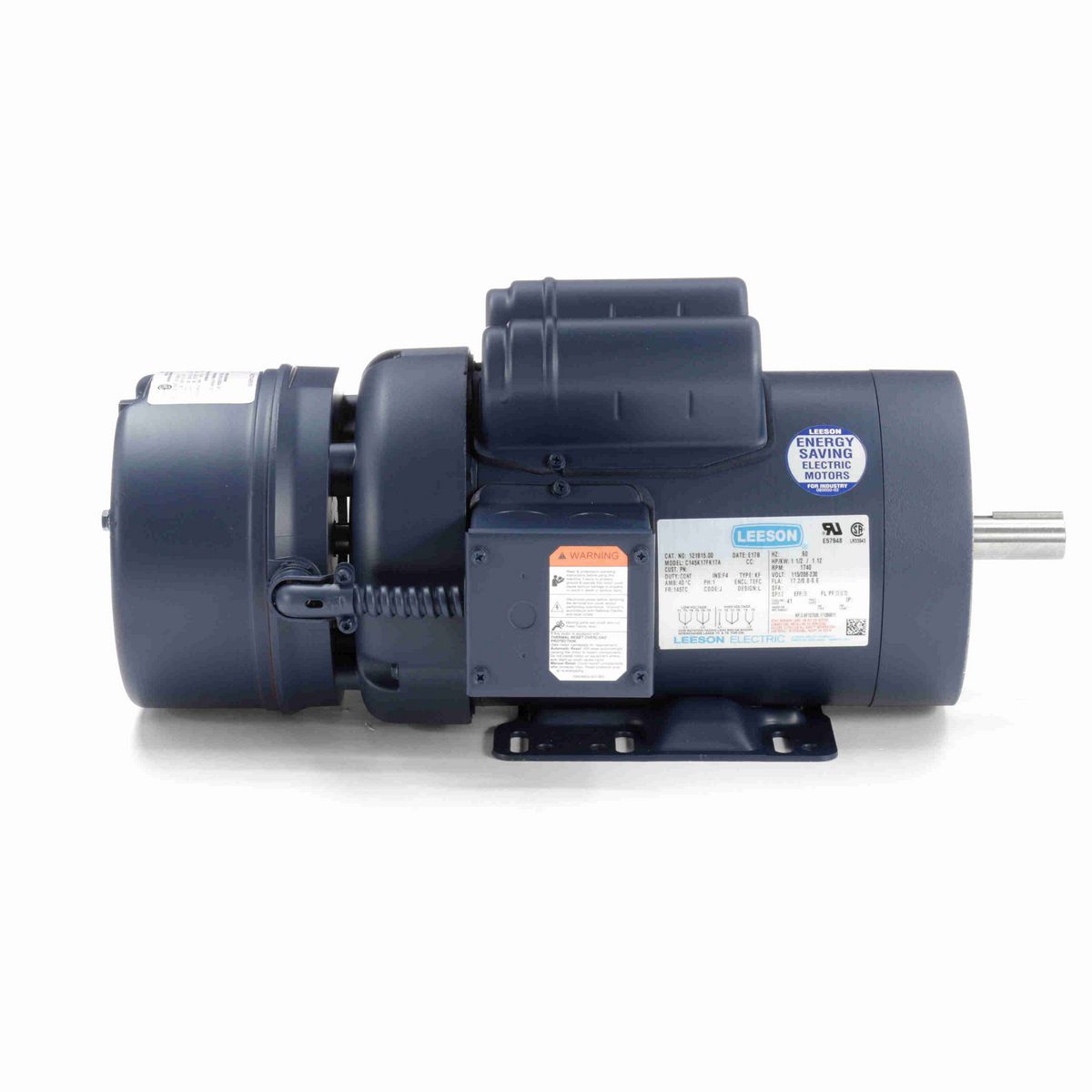 LEESON Brake Motor, 1.50 HP, 1 Ph, 60 Hz, 115/230 V, 1800 RPM, 145TC Frame, TEFC - 121815.00