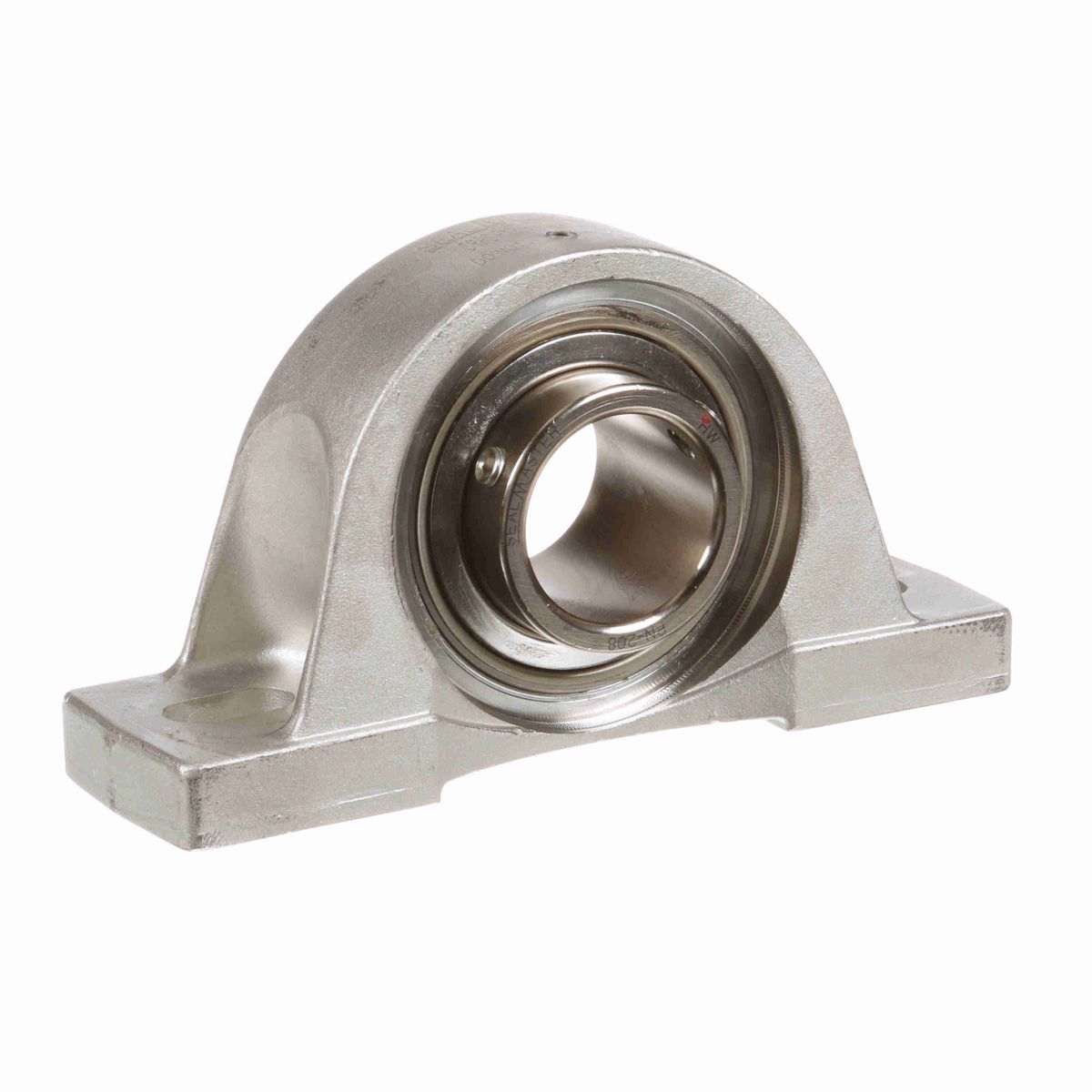 Sealmaster Mounted Stainless Steel Two Bolt Pillow Block Ball Bearing - 52100 Bearing Steel, Phosphorus Nickel Coated - Setscrew Lock - Corrosion Resistant - Reduced Maintenance - Lubed for Life - CRPS-PN208 RMW