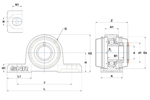 Фланцевый подшипниковый узел SNR ESP211T04CCE