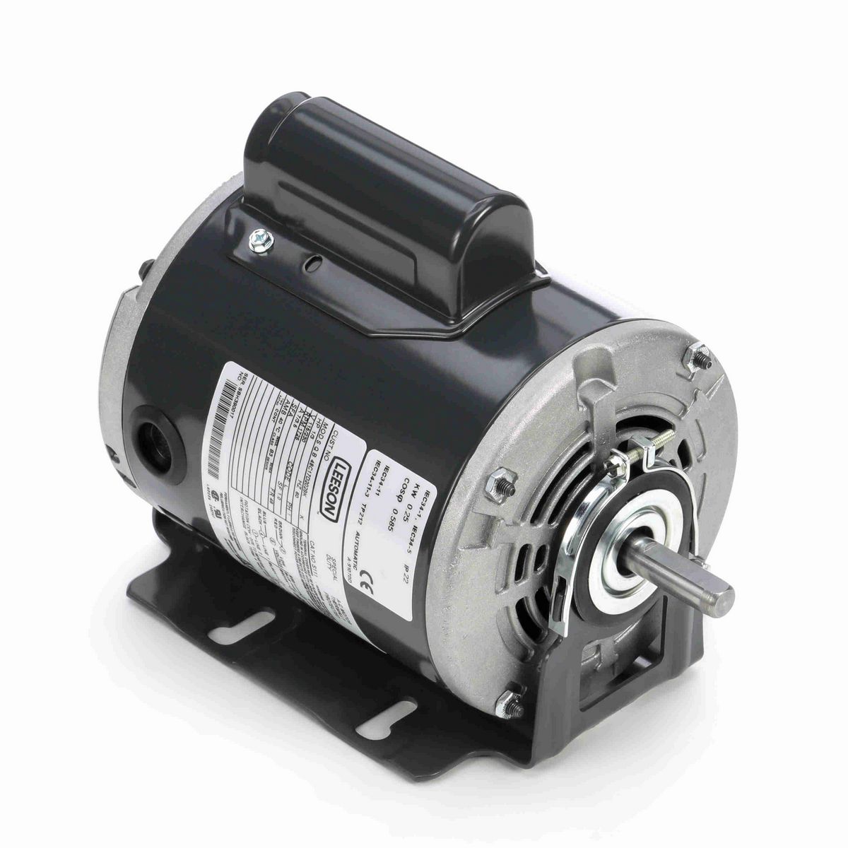 LEESON General Purpose Motor, 0.33 HP, 1 Ph, 60 Hz, 115/230 V, 1800 RPM, 48 Frame, DP - S111