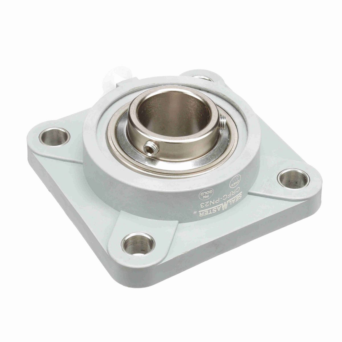 Sealmaster Mounted Composite Four Bolt Flange Ball Bearing - 52100 Bearing Steel, Phosphorus Nickel Coated - Setscrew Lock - Corrosion Resistant - CRFC-PN23
