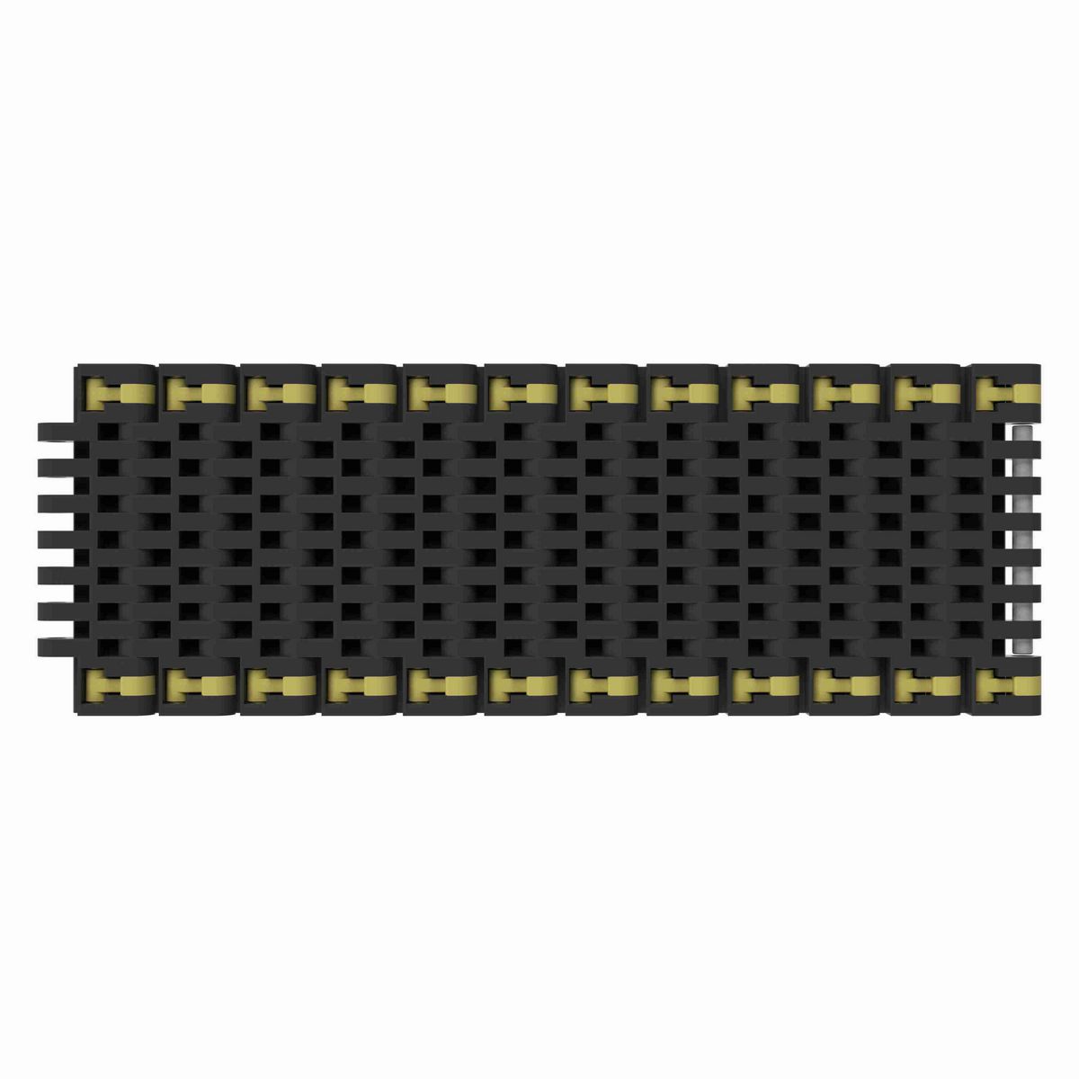 Rexnord 8505 Straight Running Solid Top, Material: Black Anti-Static, Width: 3.25in, Pitch: 0.75in - 81419861