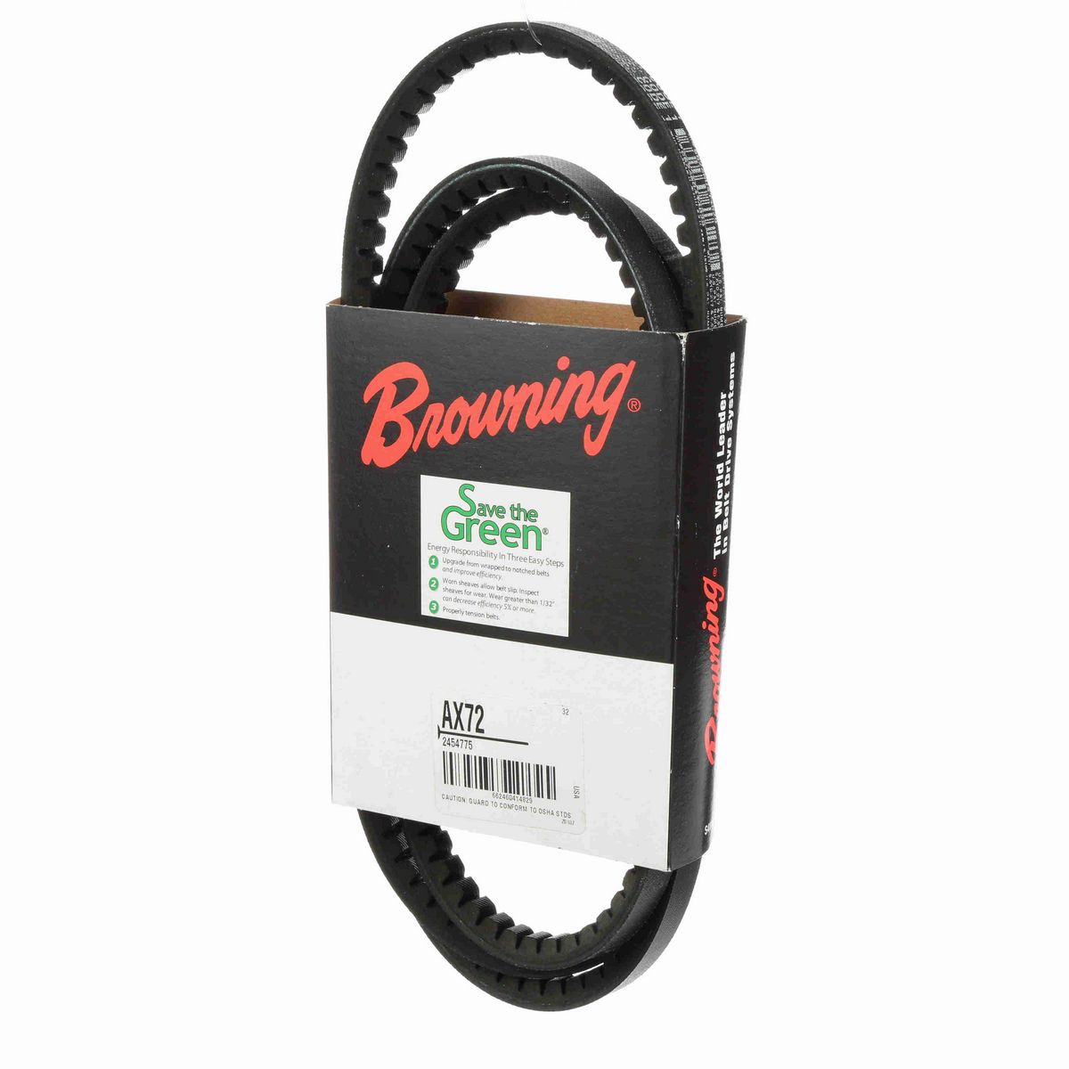 Browning EPDM Notched Belt 98% Efficient - AX72