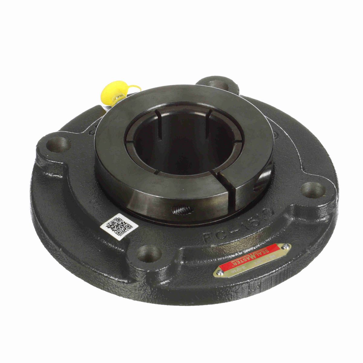 Sealmaster Mounted Cast Iron Flange Cartridge Ball Bearing - 52100 Bearing Steel, Black Oxided - Concentric Lock - MFC-35T