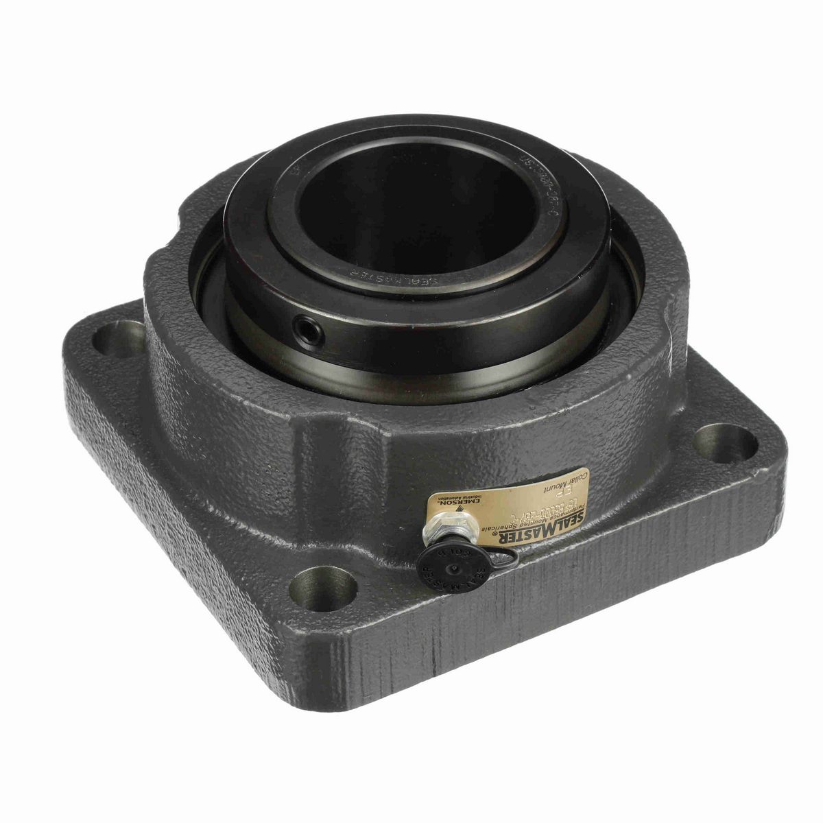 Sealmaster Mounted Cast Iron Four Bolt Flange Spherical Roller - 52100 Bearing Steel, Black Oxided - Collar Mount Lock - USFB5000-207-C