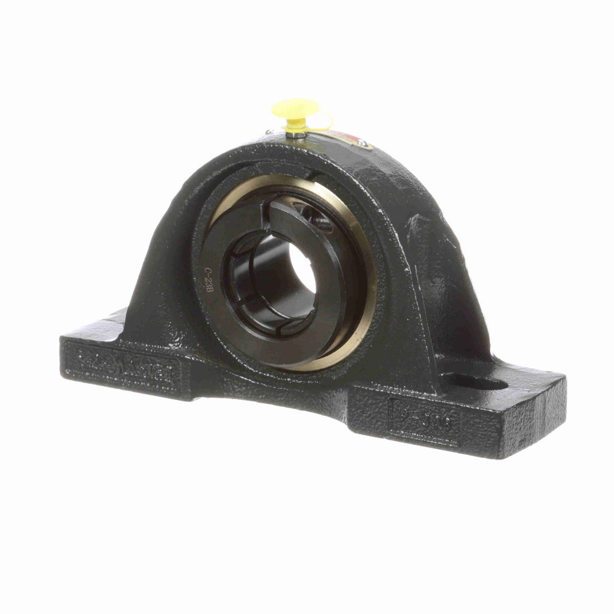 Sealmaster Mounted Cast Iron Two Bolt Pillow Block Ball Bearing - 52100 Bearing Steel, Black Oxided - Concentric Lock - EMP-23T