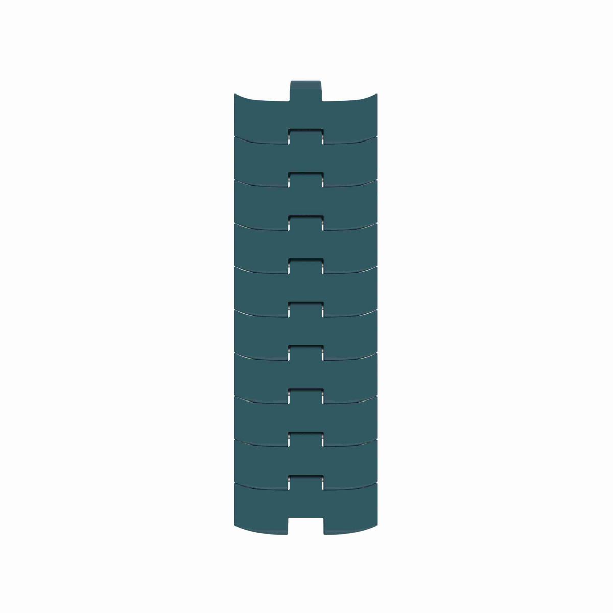 Rexnord 1050 FT TAB Side-flexing Solid Top, Material: Green Low Friction Acetal, Width: 3.3in, Pitch: 1in - 749.61.311