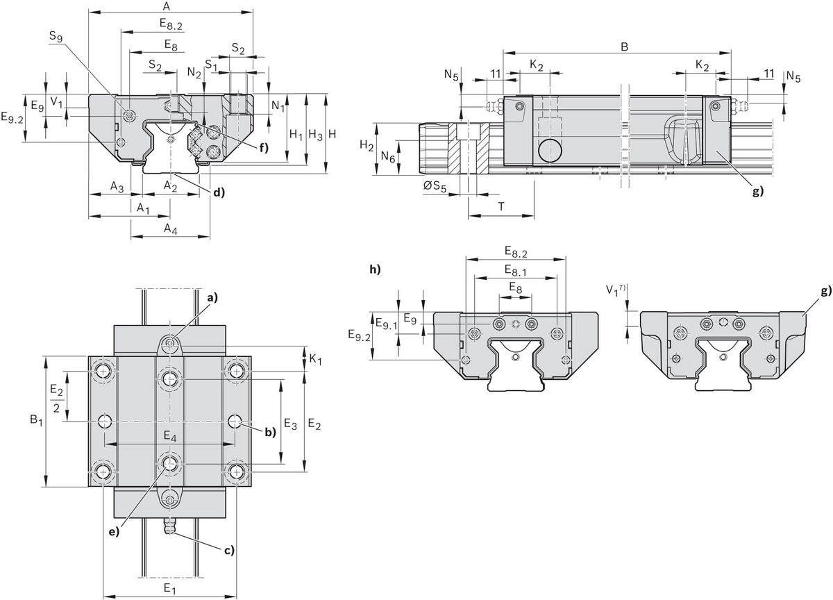 Роликовая каретка из углеродистой стали Bosch Rexroth RWD-055-FNS-C2-H-2 [R18515232X]