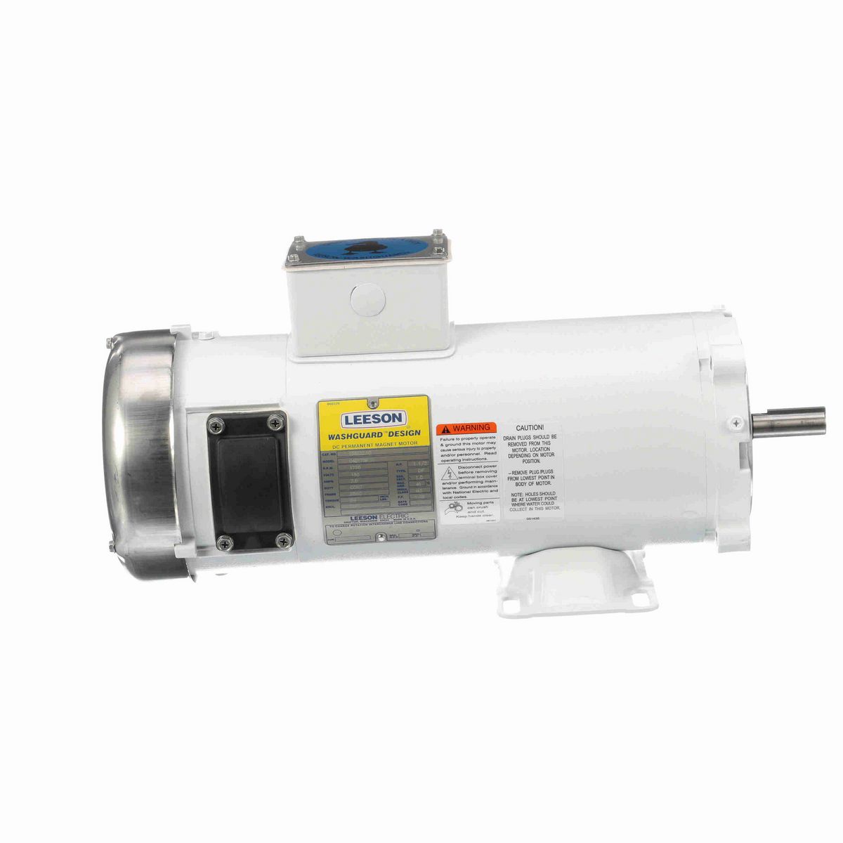 LEESON White Duck™ Washdown Motor, 1.50 HP, 180 V, 1750 RPM, S56C Frame, TEFC - 108232.00