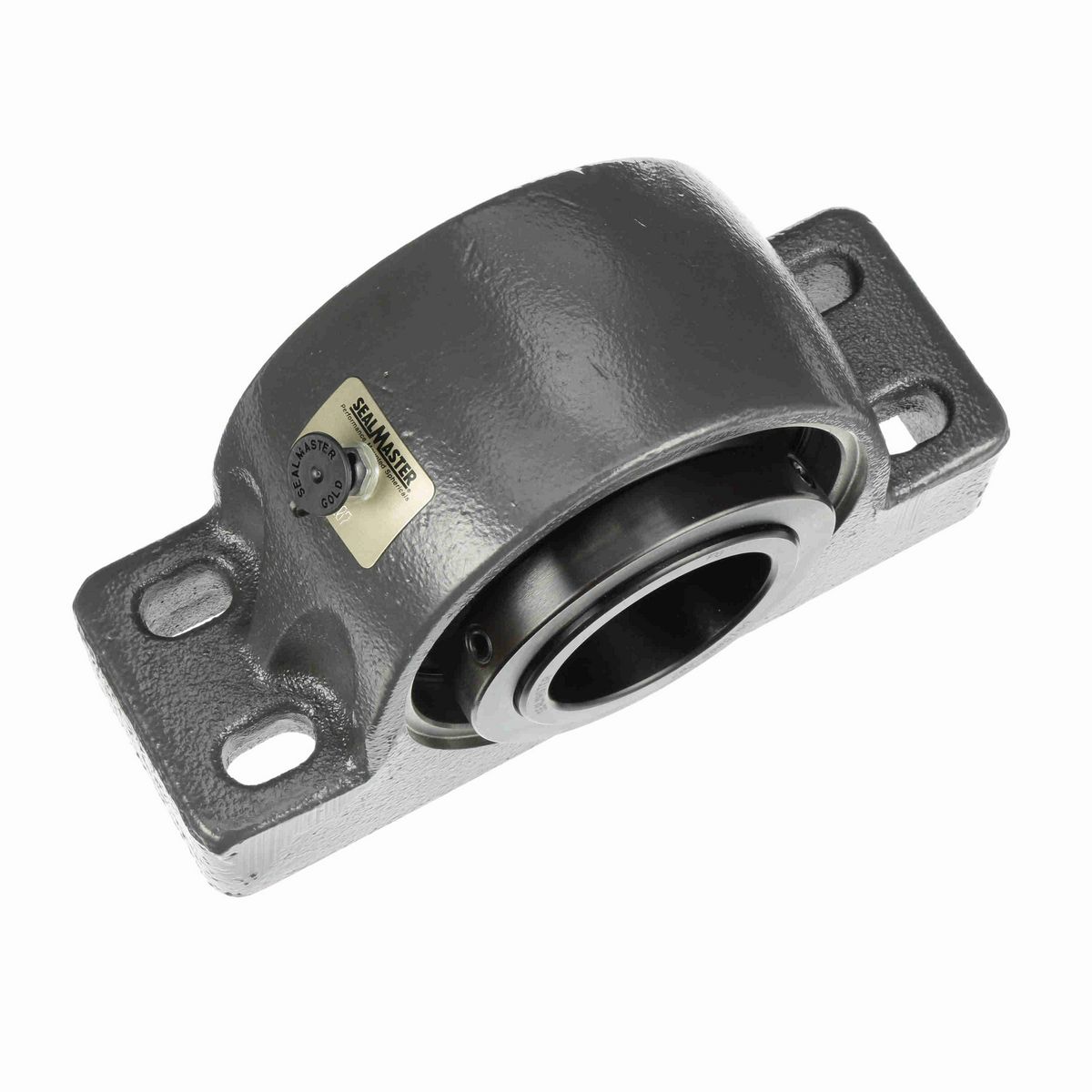 Sealmaster Mounted Cast Iron Four Bolt Pillow Block Spherical Roller - 52100 Bearing Steel, Black Oxided - Collar Mount Lock - USRBF5000-207