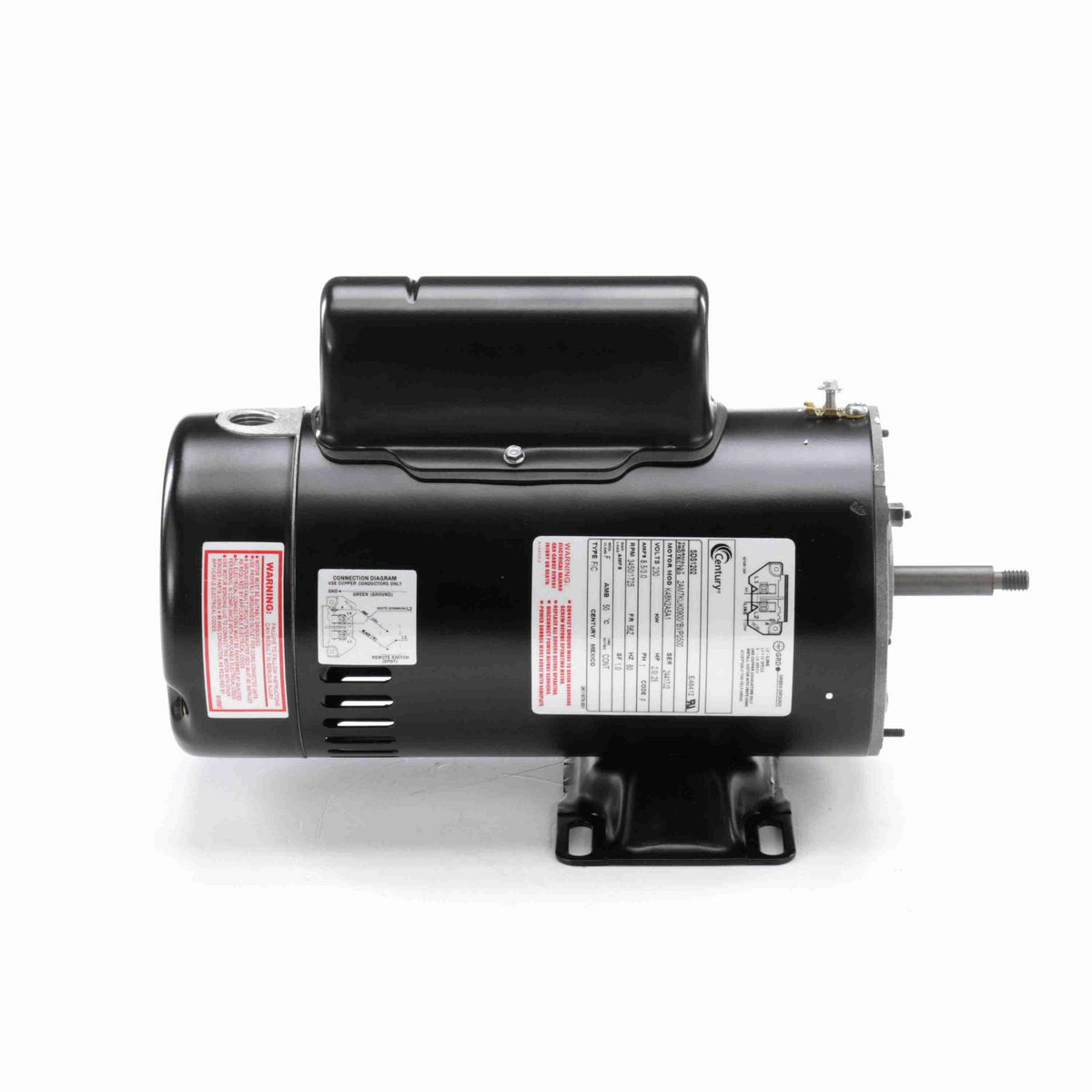Century Pool Pump Motor, 2.0/.25 HP, 1 Ph, 60 Hz, 230 V, 3600 RPM, 56Z Frame, ODP - SDS1202