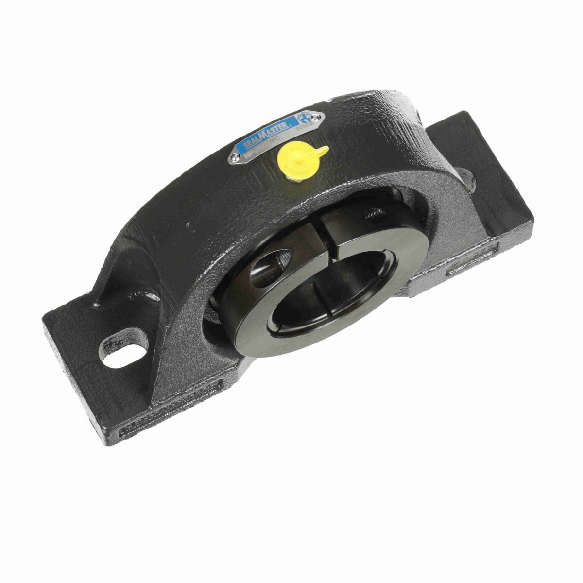 Sealmaster Mounted Cast Iron Two Bolt Pillow Block Ball Bearing - 52100 Bearing Steel, Black Oxided - Concentric Lock - NP-212TMC