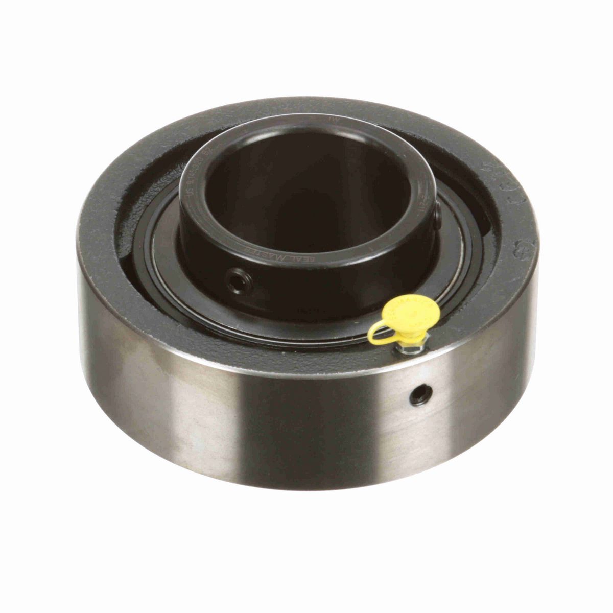 Sealmaster Mounted Cast Iron Cylindrical Cartridge Ball Bearing - 52100 Bearing Steel, Black Oxided - Setscrew Lock - SC-43