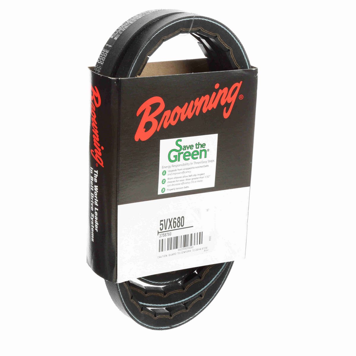 Browning EPDM Notched Belt 98% Efficient - 5VX680