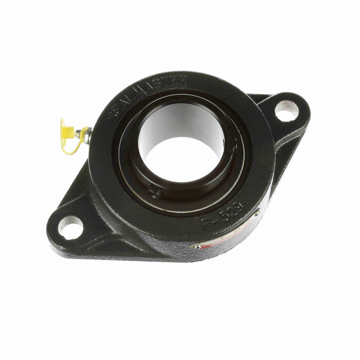 Sealmaster Mounted Cast Iron Two Bolt Flange Ball Bearing - 52100 Bearing Steel, Black Oxided - Setscrew Lock - SFT-32R