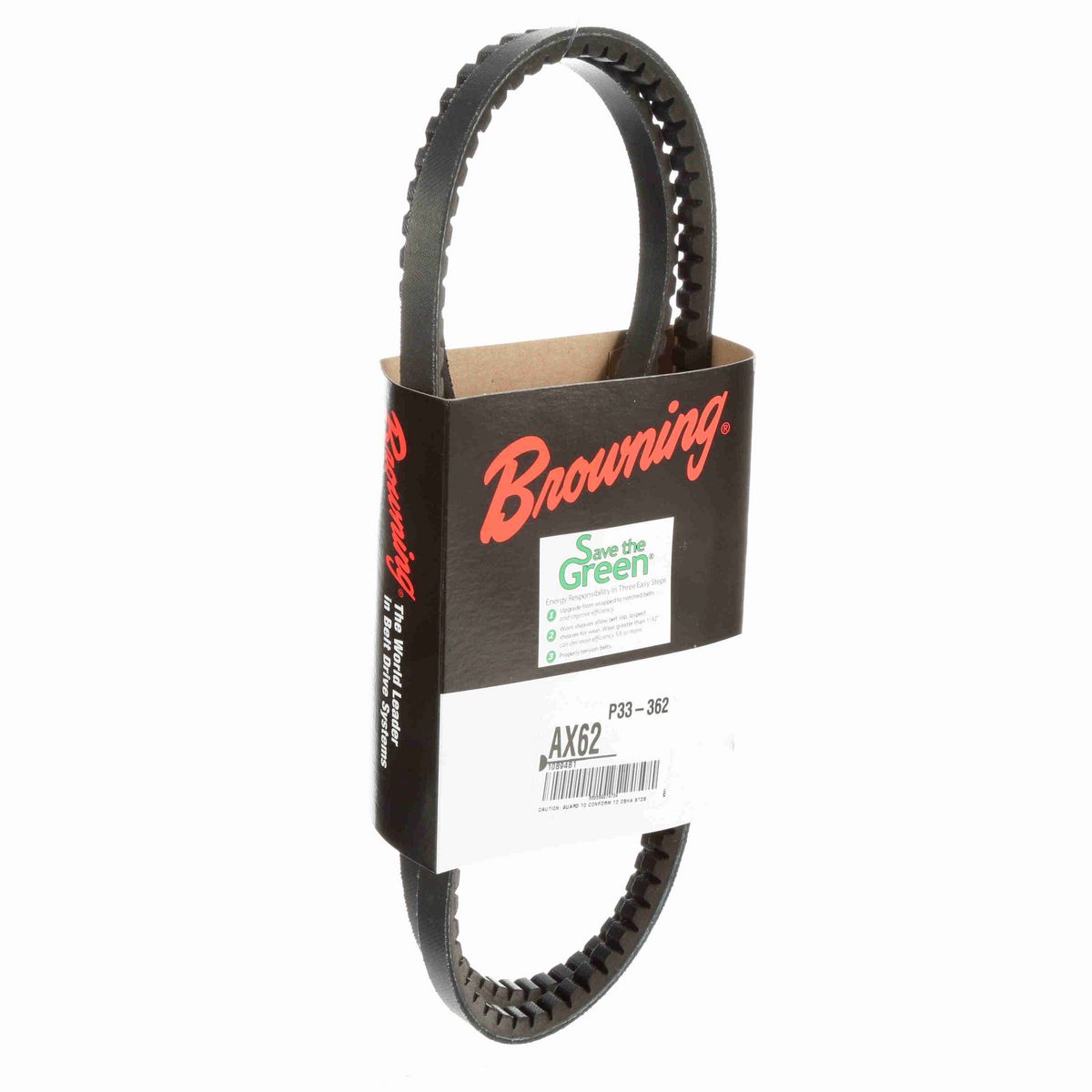Browning EPDM Notched Belt 98% Efficient - AX62