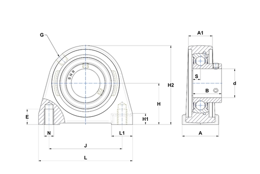 Фланцевый подшипниковый узел SNR USPAE211-35N
