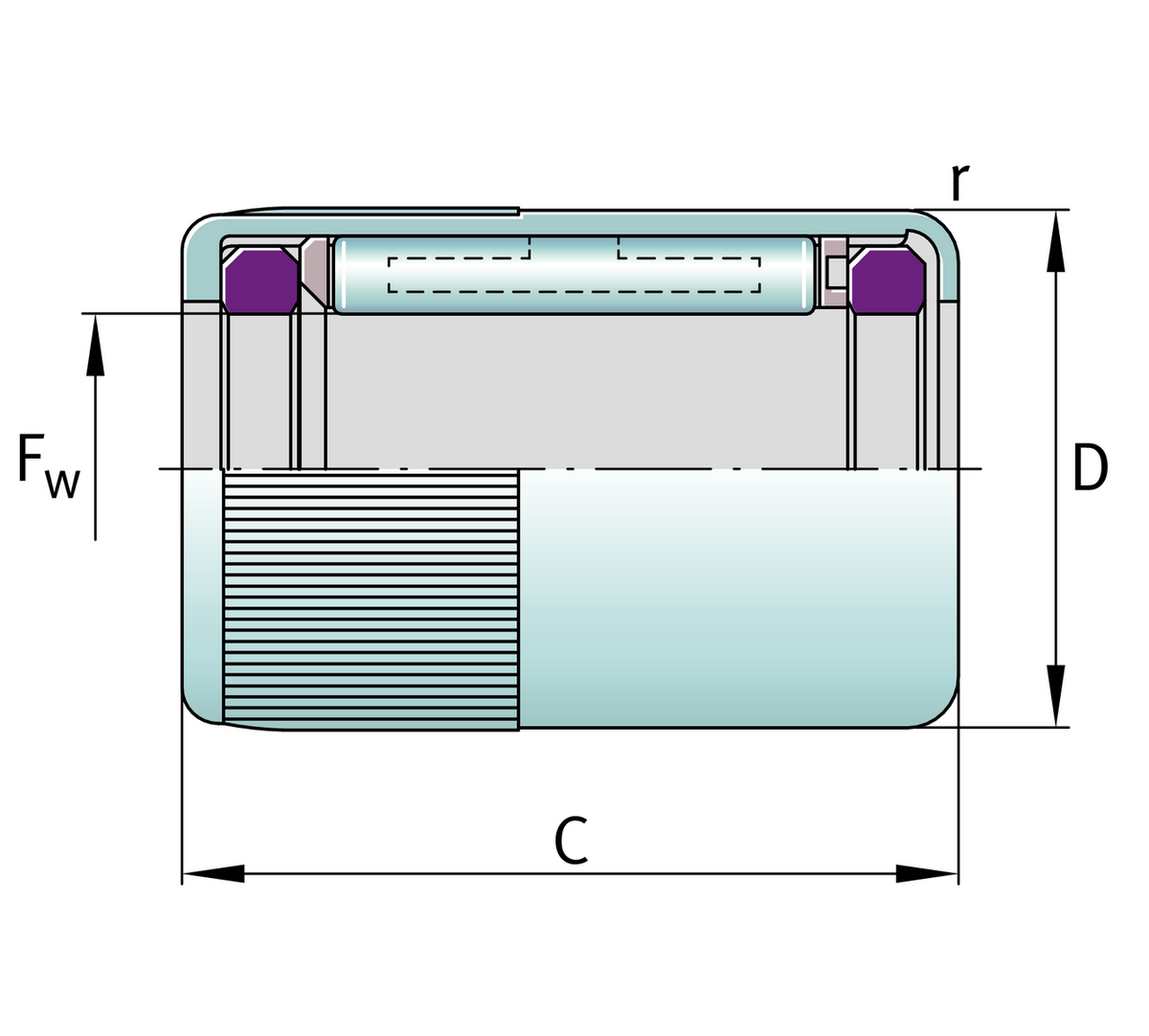 Обгонная муфта со штампованным наружным кольцом INA HFL0615-KF-R