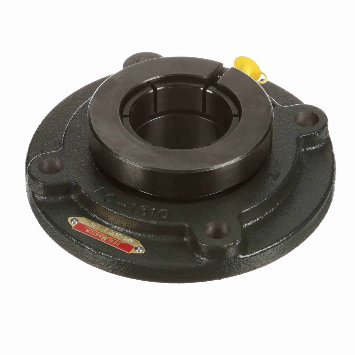 Sealmaster Mounted Cast Iron Flange Cartridge Ball Bearing - 52100 Bearing Steel, Black Oxided - Concentric Lock - MFC-36TC