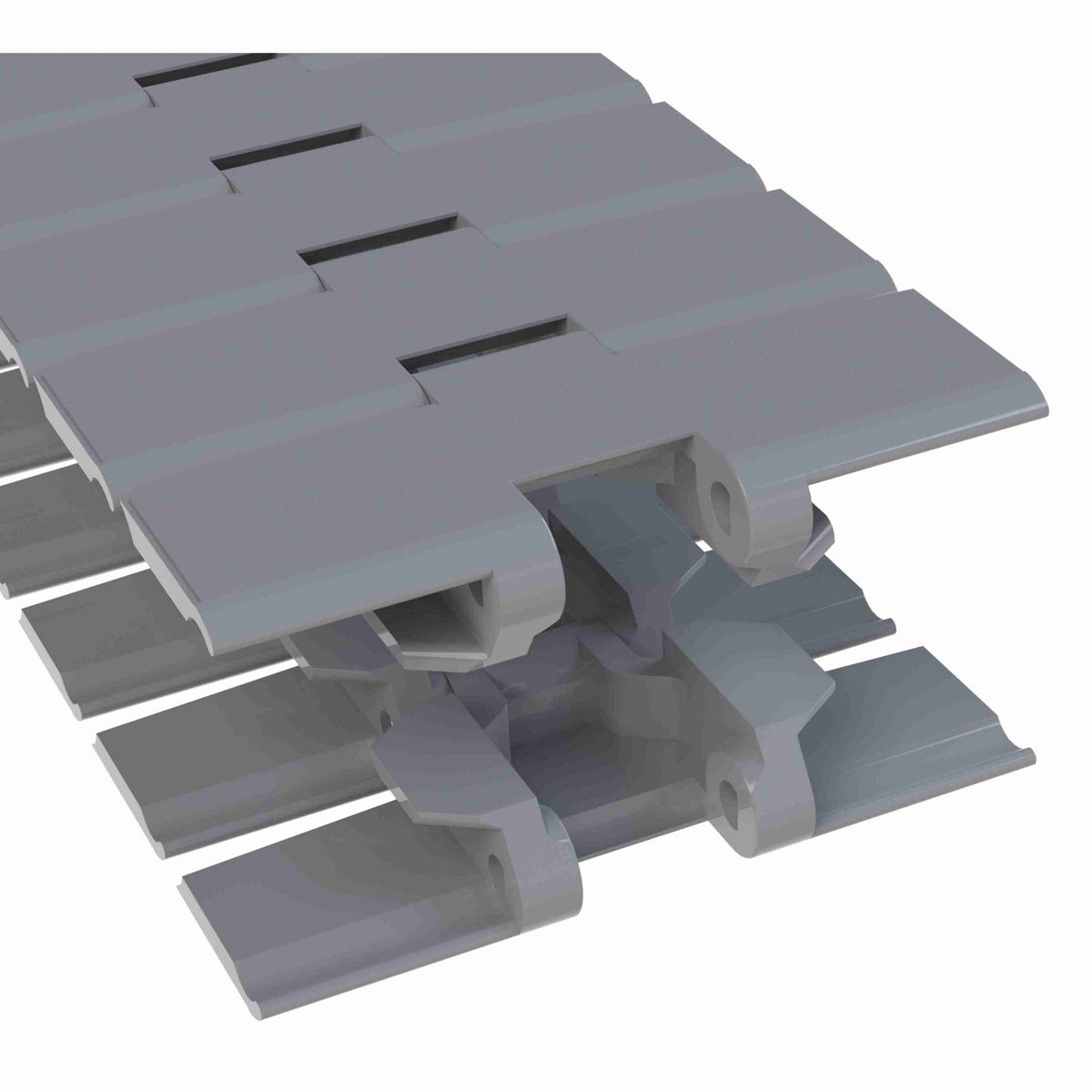 Rexnord 879TAB Side-flexing Solid Top, Material: Silver Platinum Series™ X, Width: 4.5in, Pitch: 1.5in - 10288393