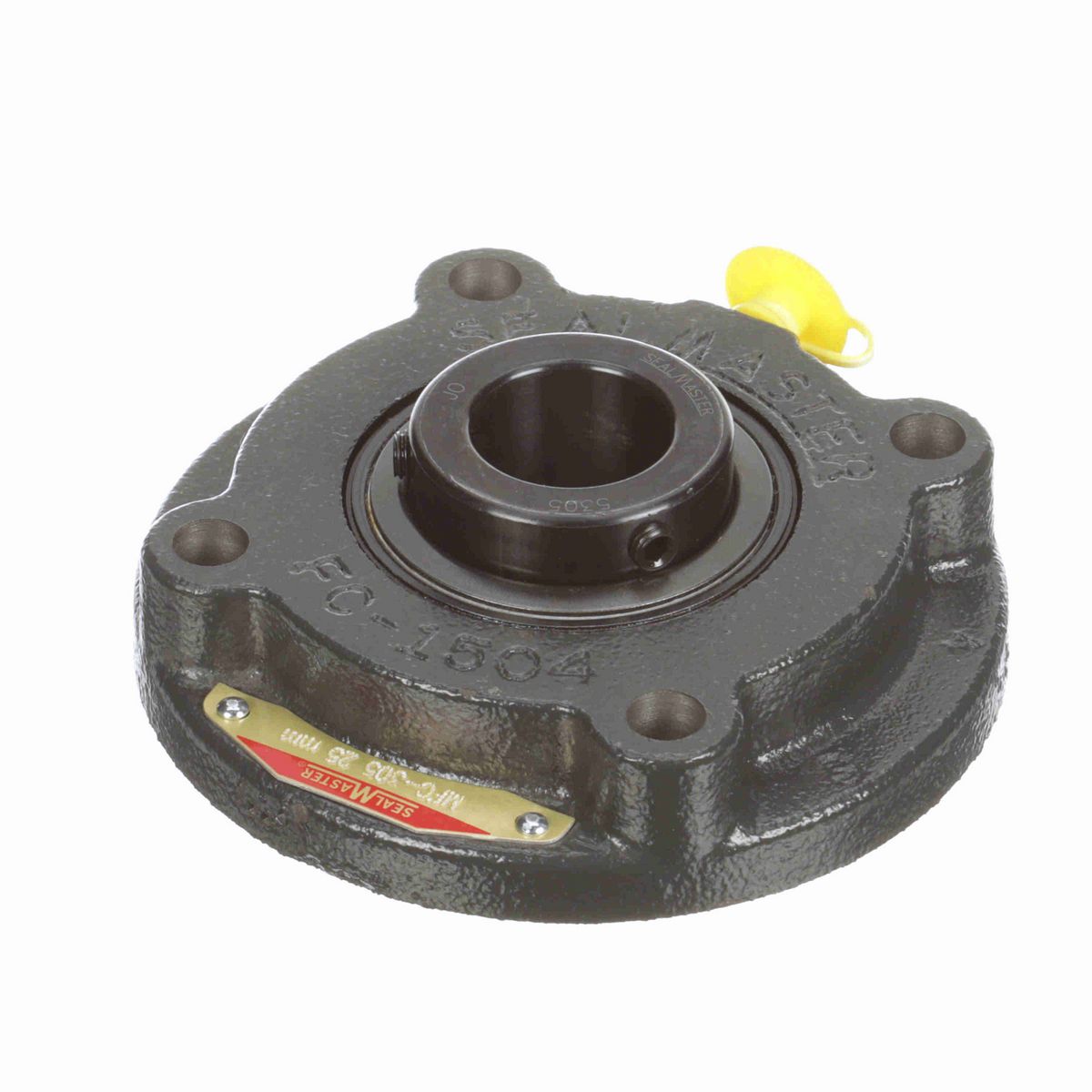 Sealmaster Mounted Cast Iron Flange Cartridge Ball Bearing - 52100 Bearing Steel, Black Oxided - Setscrew Lock - MFC-305