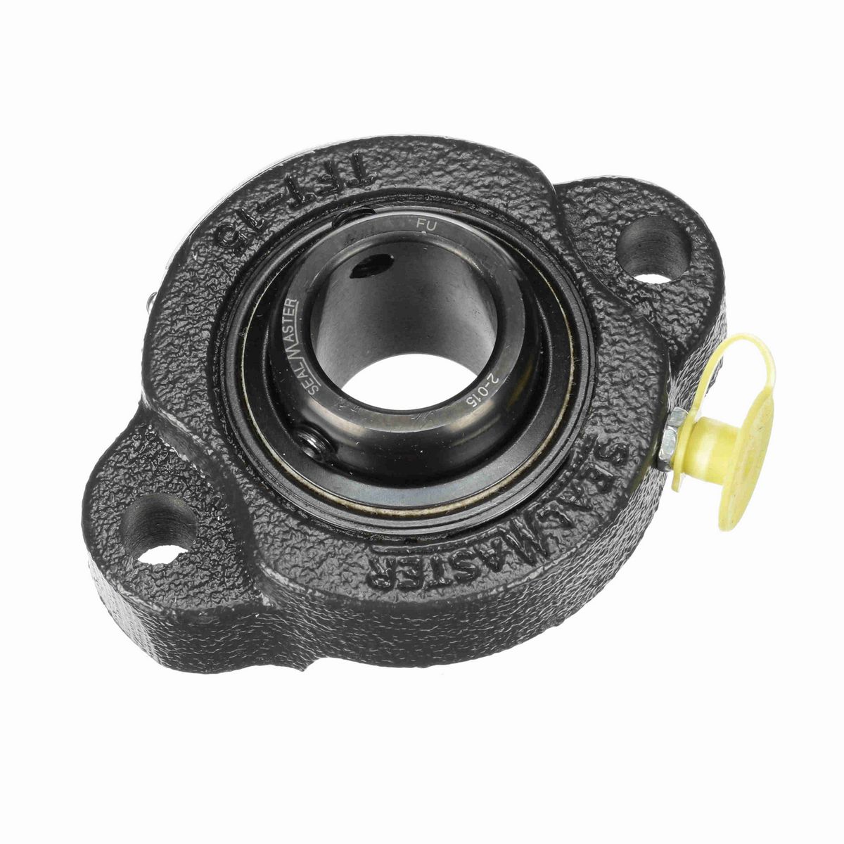 Sealmaster Mounted Cast Iron Two Bolt Flange Ball Bearing - 52100 Bearing Steel, Black Oxided - Setscrew Lock - TFT-15