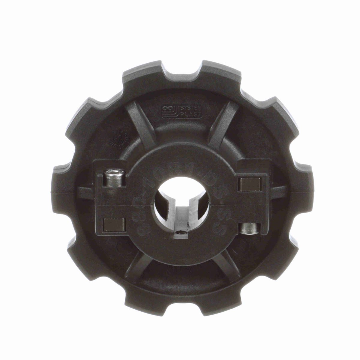 System Plast 880 Series Split Molded Sprocket with 10 Teeth, a 1in Round Shaft-Ready Bore and Setscrew - 880-10R1-DS-SS