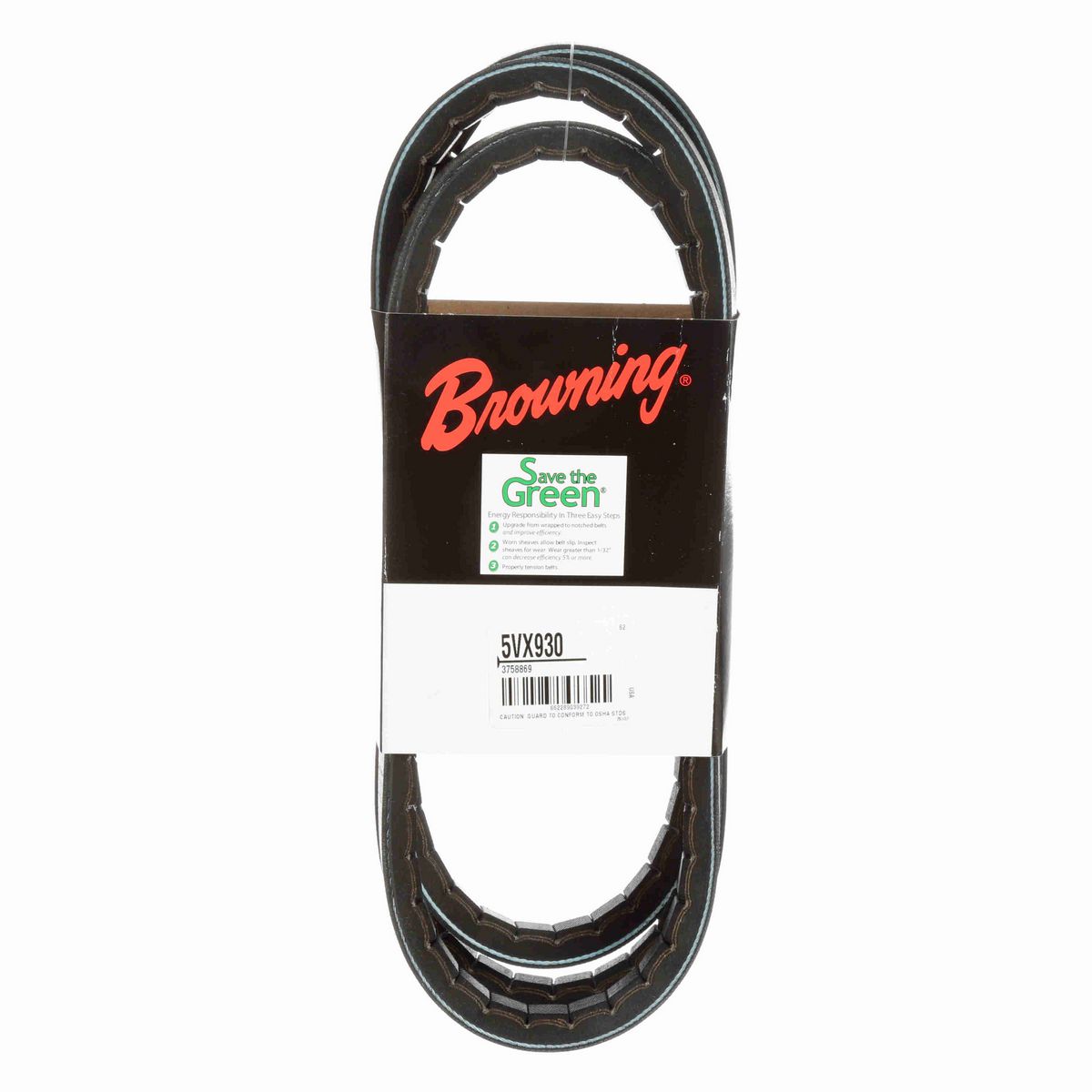 Browning EPDM Notched Belt 98% Efficient - 5VX930