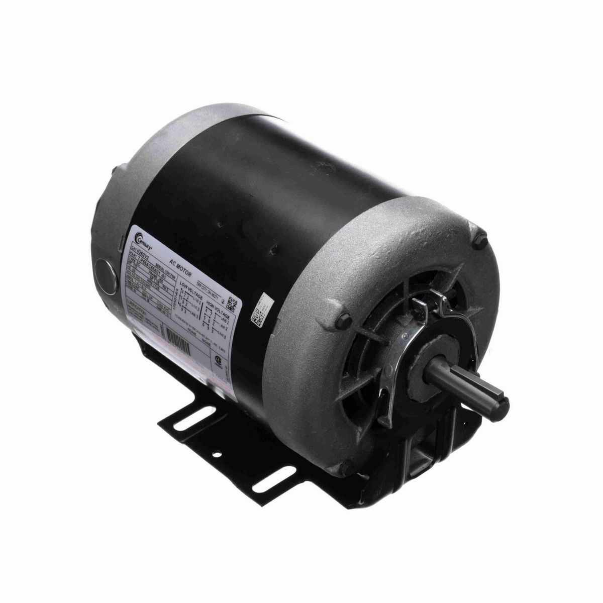 Century Fan and Blower Motor, 1/3 HP, 3 Ph, 60 Hz, 200-230/460 V, 1800 RPM, J56 Frame, ODP - H262V2