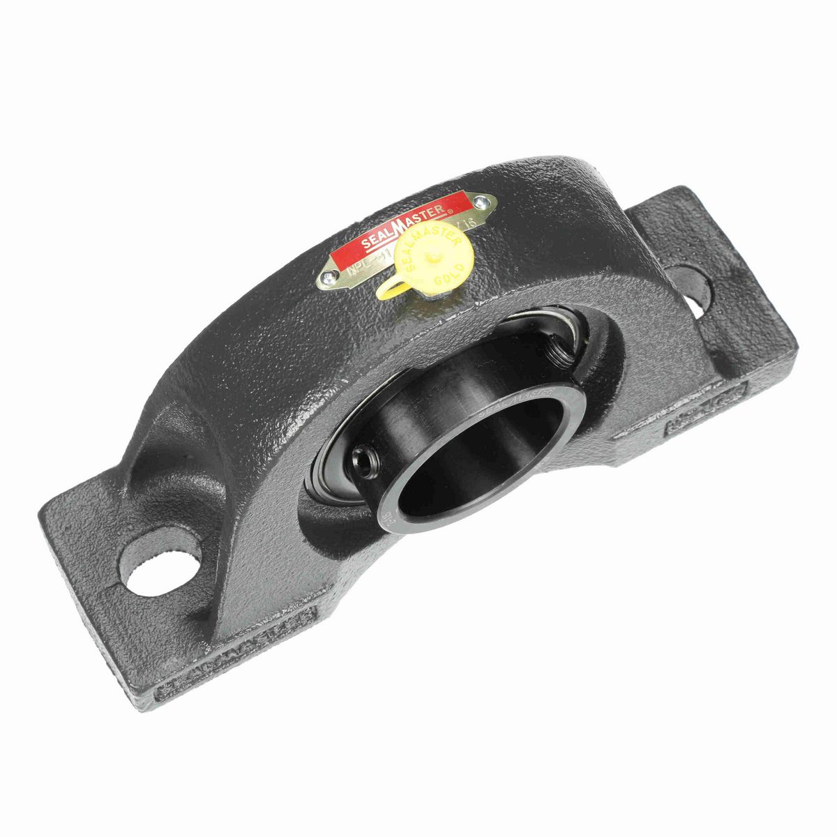 Sealmaster Mounted Cast Iron Two Bolt Low Base Pillow Block Ball Bearing - 52100 Bearing Steel, Black Oxided - Setscrew Lock - NPL-31