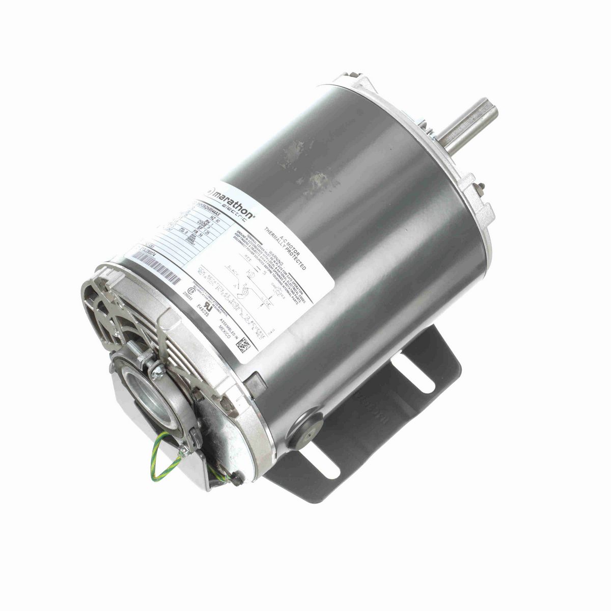 LEESON Fan and Blower Motor, 0.50 HP, 1 Ph, 60 Hz, 230 V, 1800 RPM, 56 Frame, DP - 4393