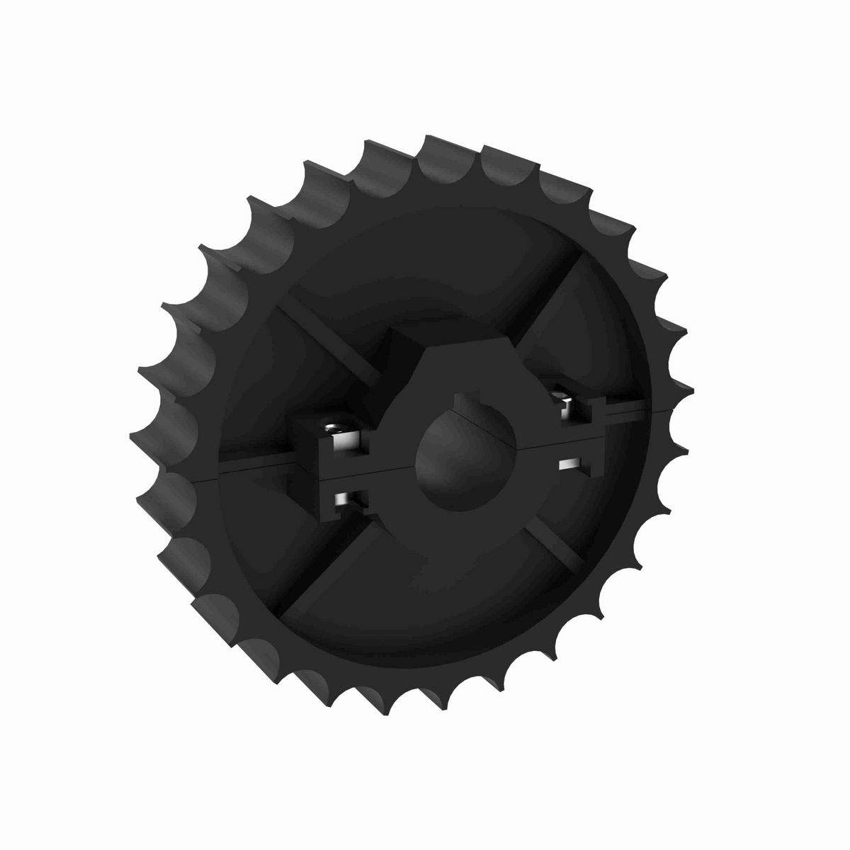 Rexnord 881 Series Split Molded Nylon Sprocket and a 27 Teeth with 1-3/16in Round Shaft-Ready Bore with Keyway & Setscrew - 614-45-2