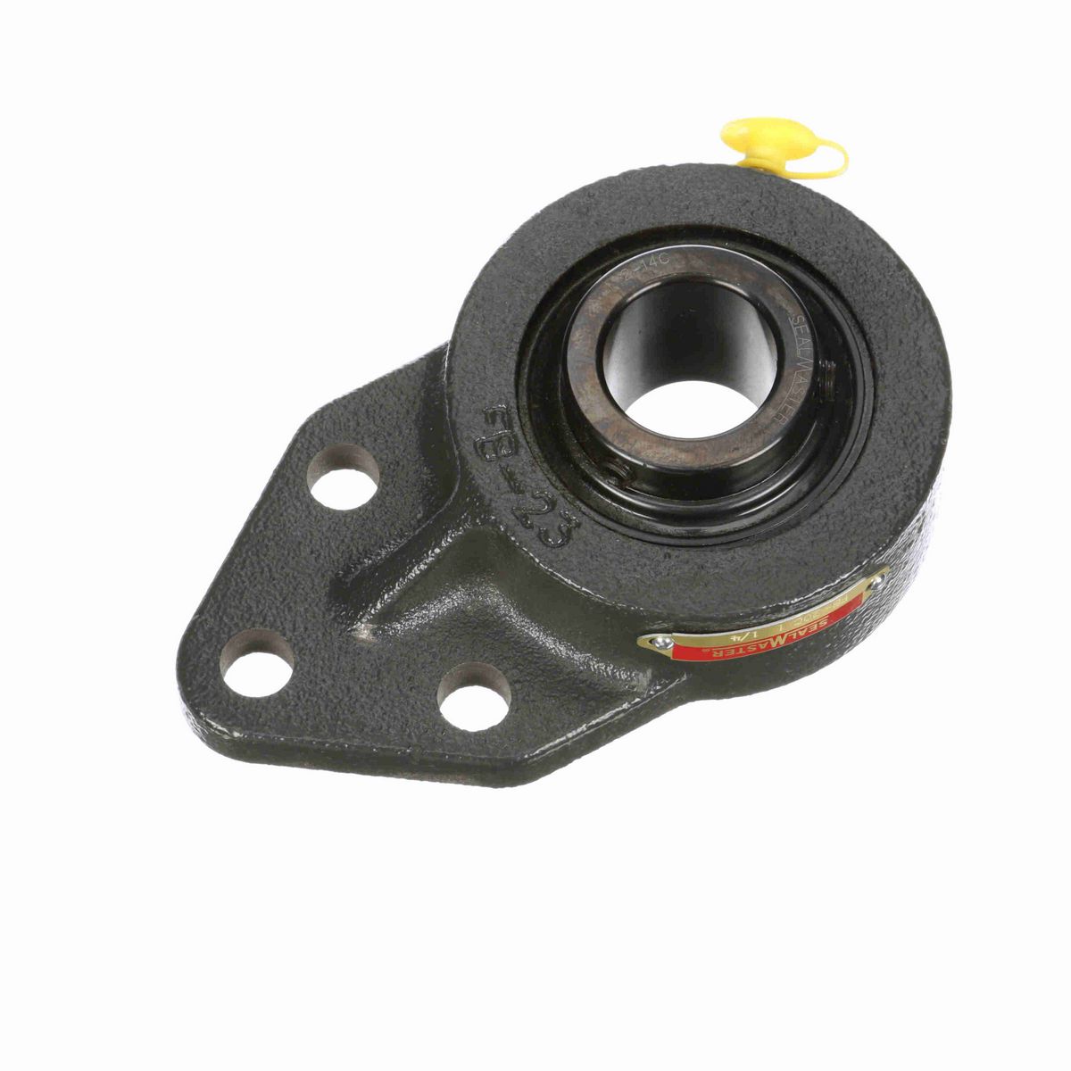 Sealmaster Mounted Cast Iron Three Bolt Flange Bracket Ball Bearing - 52100 Bearing Steel, Black Oxided - Setscrew Lock - FB-20C