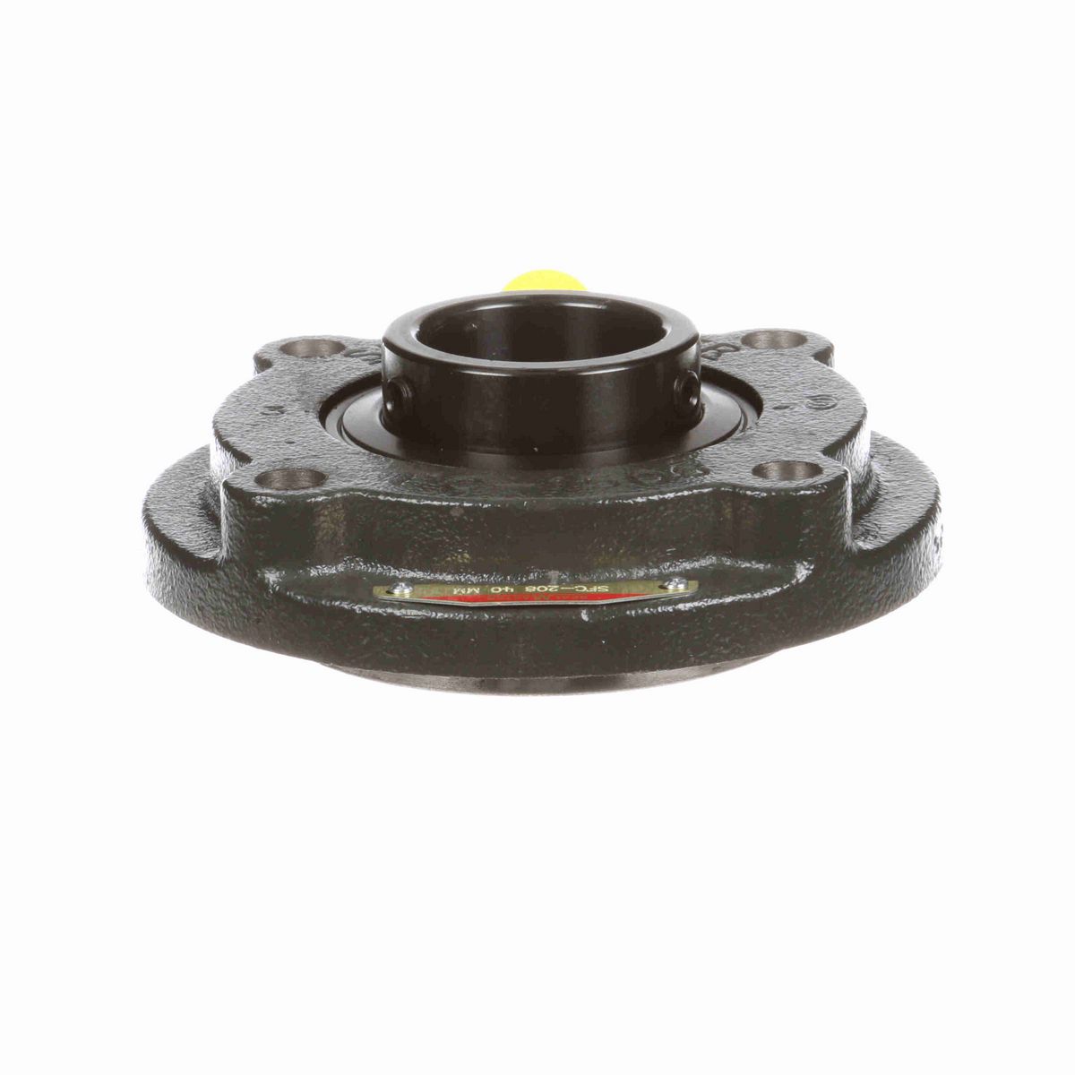 Sealmaster Mounted Cast Iron Flange Cartridge Ball Bearing - 52100 Bearing Steel, Black Oxided - Setscrew Lock - SFC-208