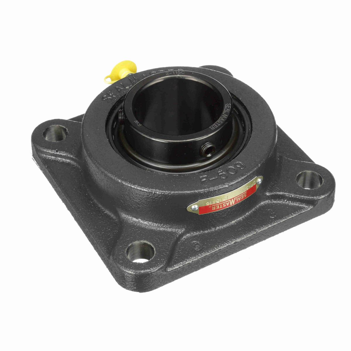 Sealmaster Mounted Cast Iron Four Bolt Flange Ball Bearing - 52100 Bearing Steel, Black Oxided - Setscrew Lock - SF-31C