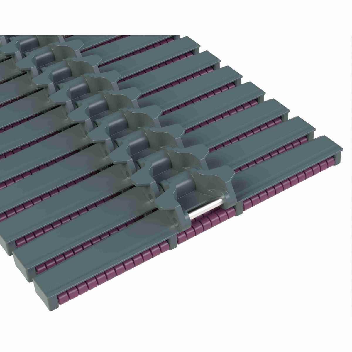 Rexnord HDF LBP Side-flexing Low Backline Pressure, Material: Internally Lubricated Polyacetal (Grey), Width: 12in, Pitch: 1.5in - 752.89.20