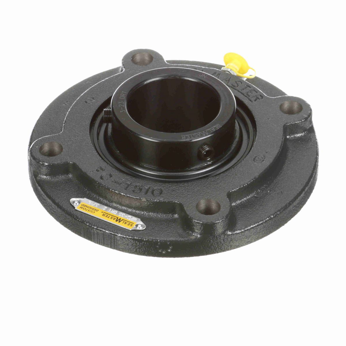 Sealmaster Mounted Cast Iron Flange Cartridge Ball Bearing - 52100 Bearing Steel, Black Oxided - Setscrew Lock - High Contamination - MFC-35 DRT