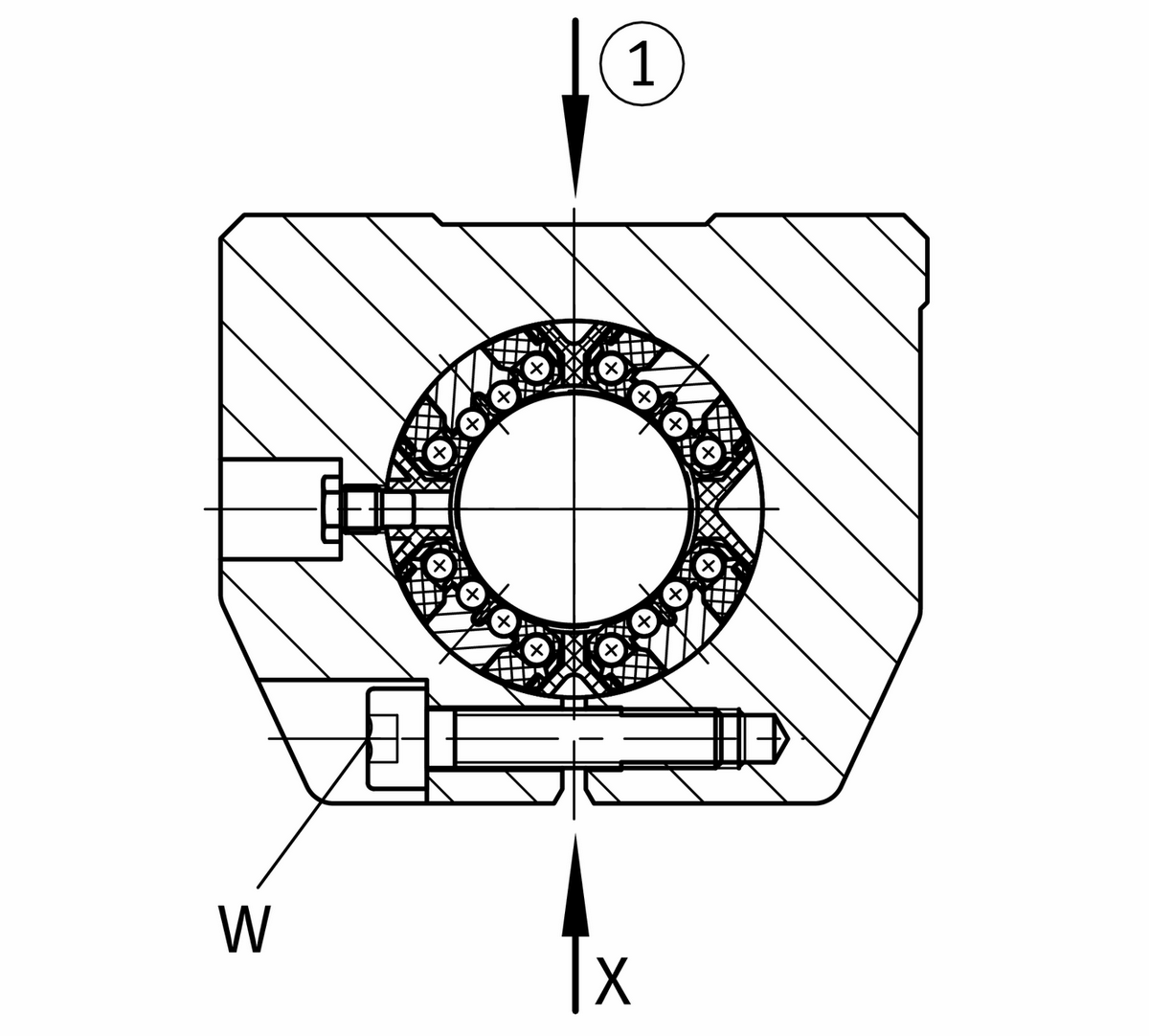 Узел с шарикоподшипником для линейного перемещения INA KGSNS25-PP-AS