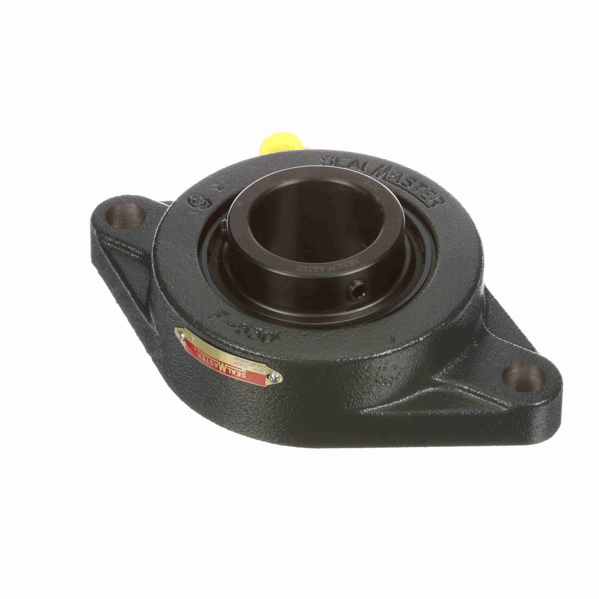 Sealmaster Mounted Cast Iron Two Bolt Flange Ball Bearing - 52100 Bearing Steel, Black Oxided - Setscrew Lock - SFT-32C