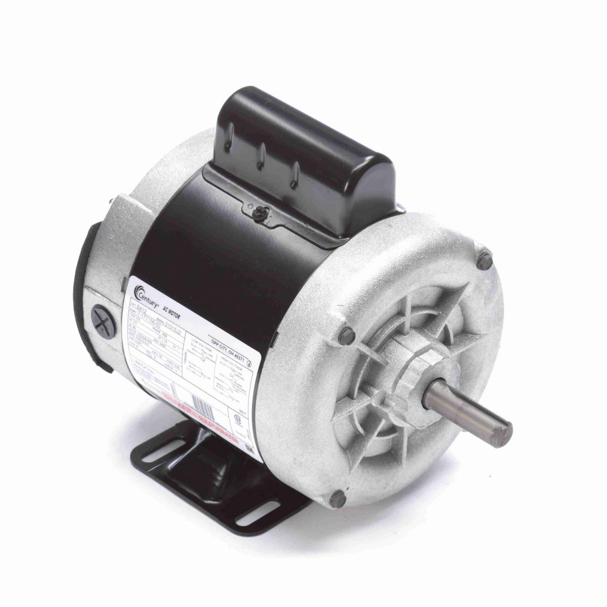 Century General Purpose Motor, 1/2 HP, 1 Ph, 60 Hz, 115/230 V, 3600 RPM, 48 Frame, DP - C842ES