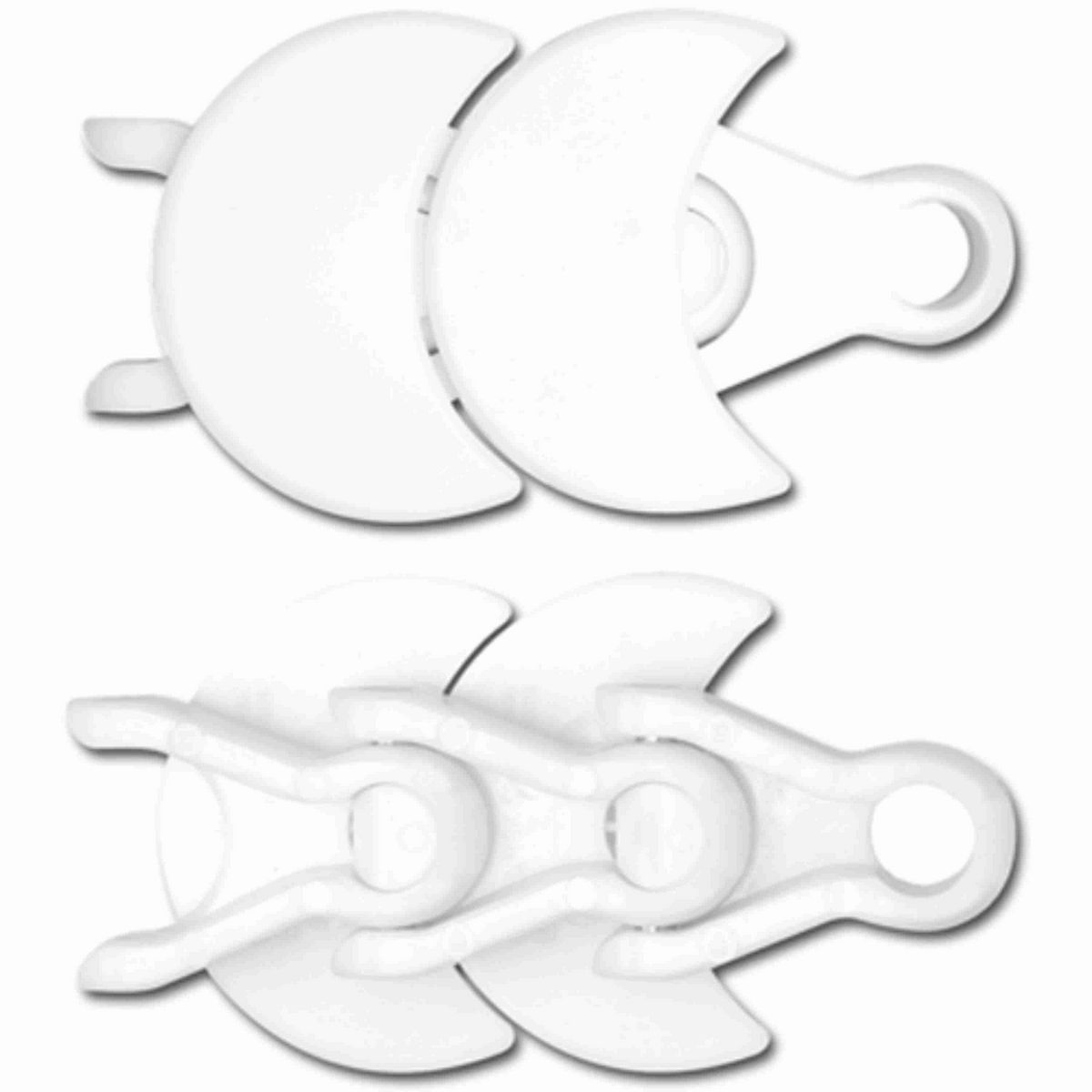 System Plast 1710 Side-flexing Solid Top, Material: White Low Friction, Width: 3.75in, Pitch: 50mm - LFW1710-K375