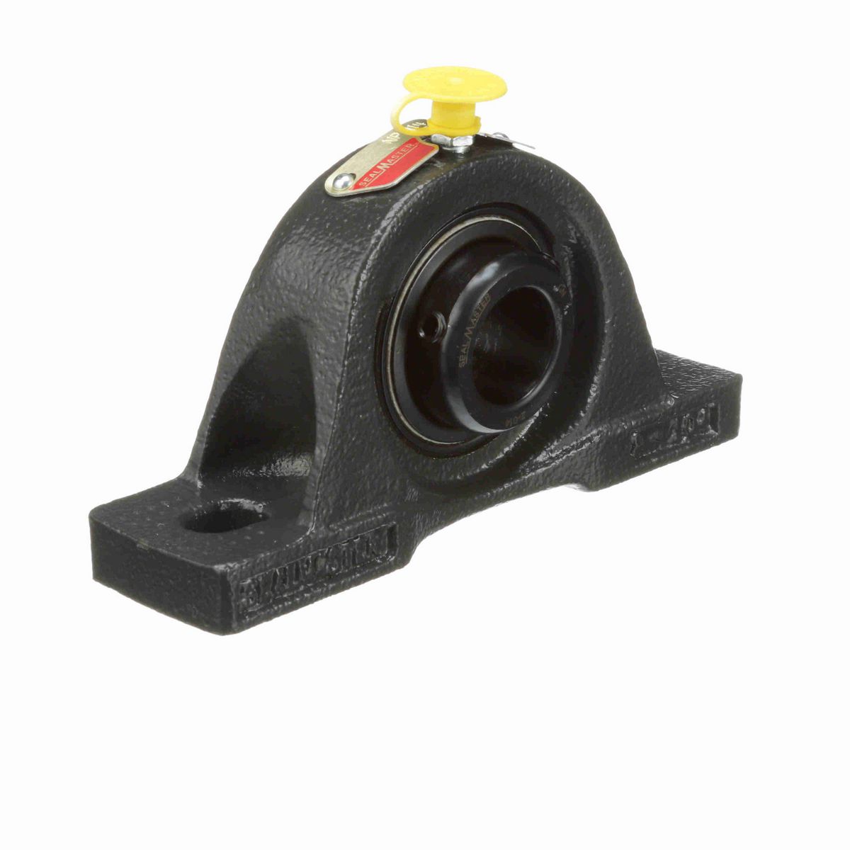 Sealmaster Mounted Cast Iron Two Bolt Pillow Block Ball Bearing - 52100 Bearing Steel, Black Oxided - Setscrew Lock - NP-14