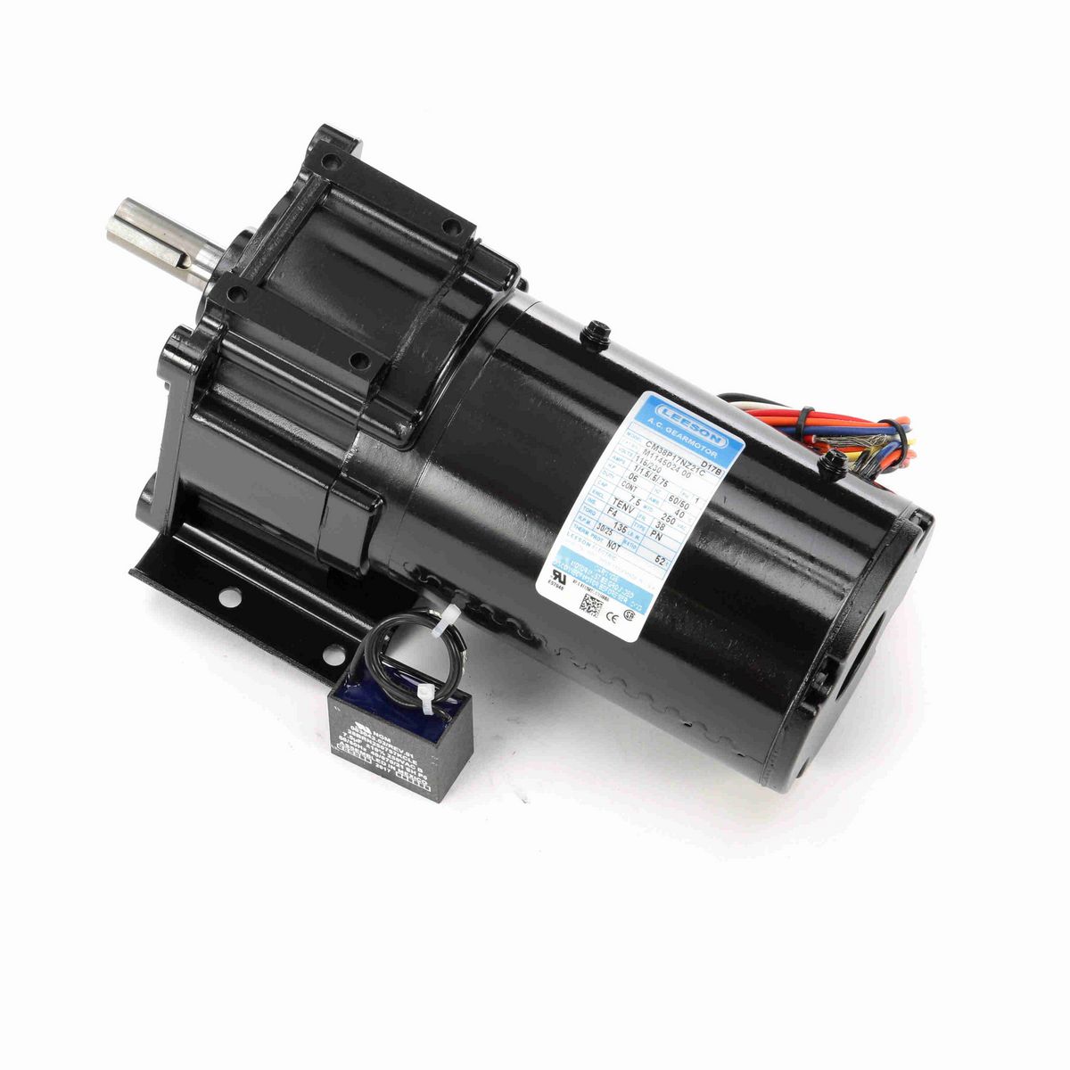 LEESON Parallel Shaft Gearmotor, 0.06 HP, 1 Ph, 60 Hz, 115 V, 30 RPM, 38 Frame, TENV - M1145024.00
