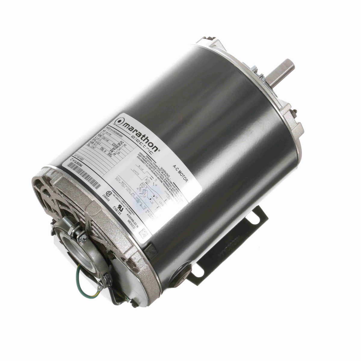 LEESON Fan and Blower Motor, 1/6-1/18 HP, 1 Ph, 60 Hz, 115 V, 1800 RPM, 48 Frame, DP - 4322
