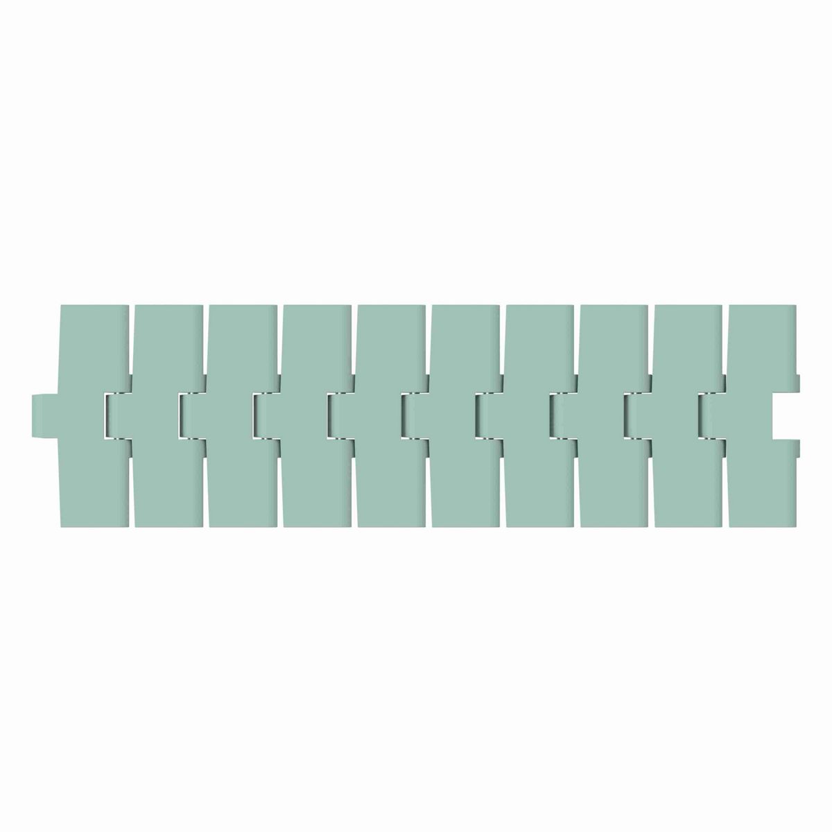 Rexnord 880TAB Side-flexing Solid Top, Material: Heat Stabilized (Green), Width: 4.5in, Pitch: 1.5in - 81447892