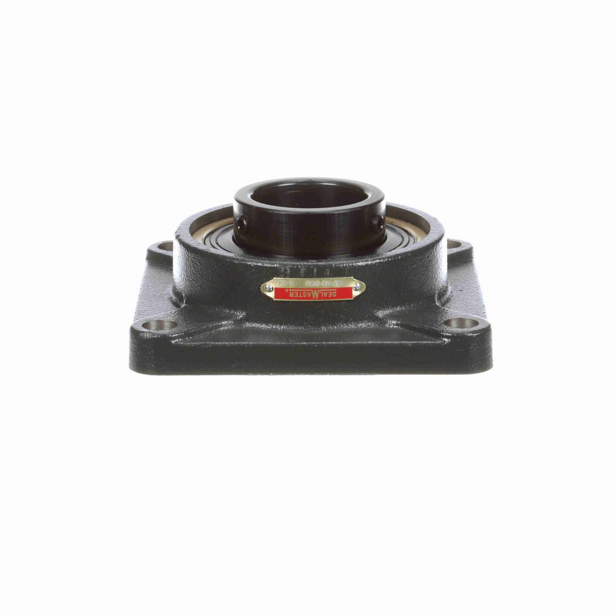 Sealmaster Mounted Cast Iron Four Bolt Flange Ball Bearing - 52100 Bearing Steel, Black Oxided - Setscrew Lock - High Temperature - ESF-36 GCS